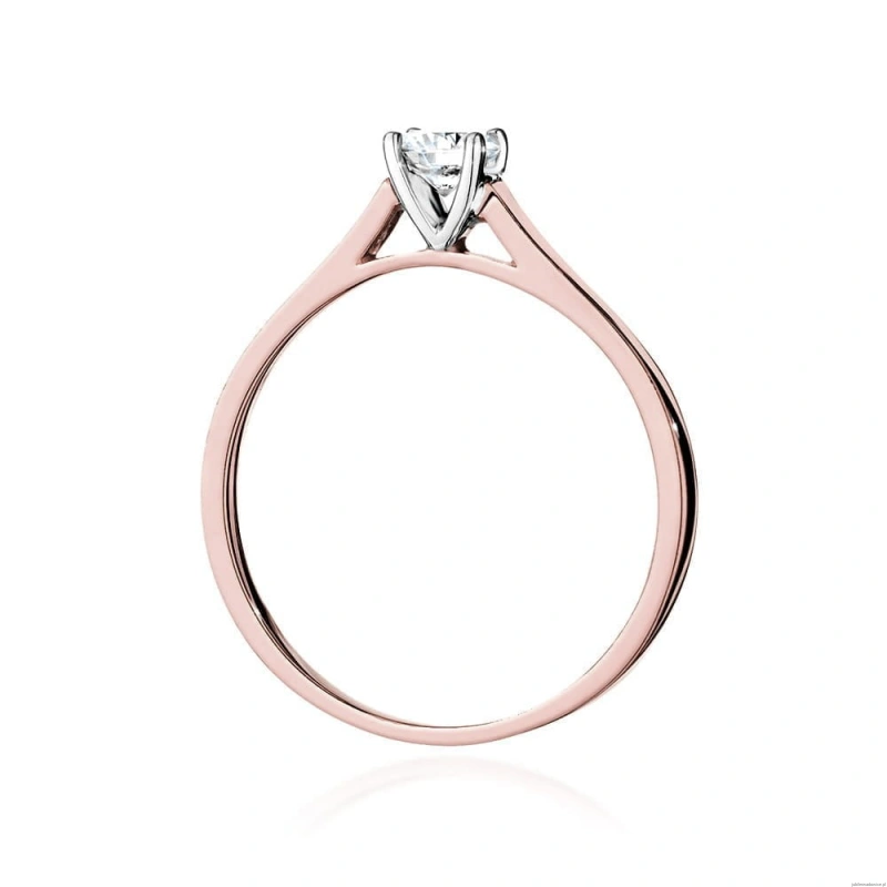 Pierścionek W526 Diament 0,50ct różowe złoto