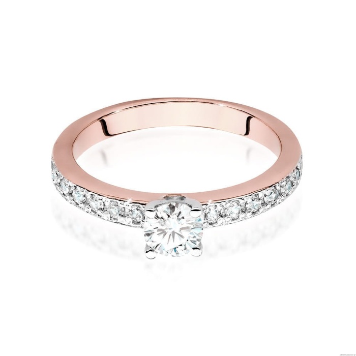 Pierścionek W534 Diament 0,50ct różowe złoto