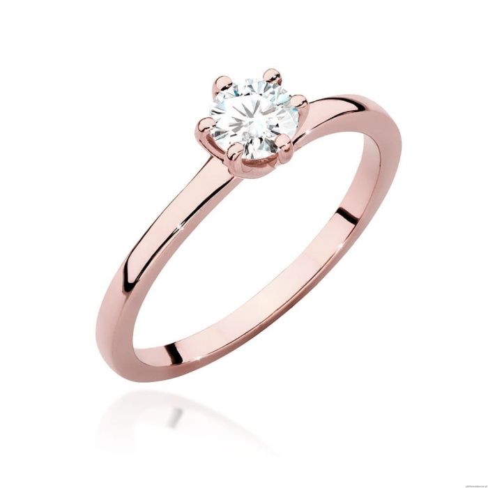 Pierścionek W535 Diament 0,40ct różowe złoto