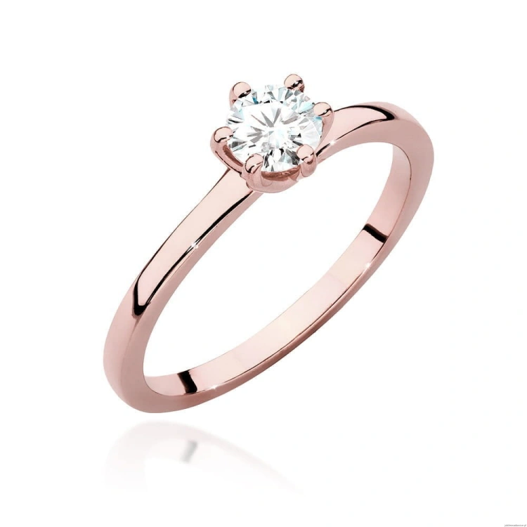 Pierścionek W535 Diament 0,40ct różowe złoto