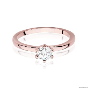 Pierścionek W535 Diament 0,40ct różowe złoto