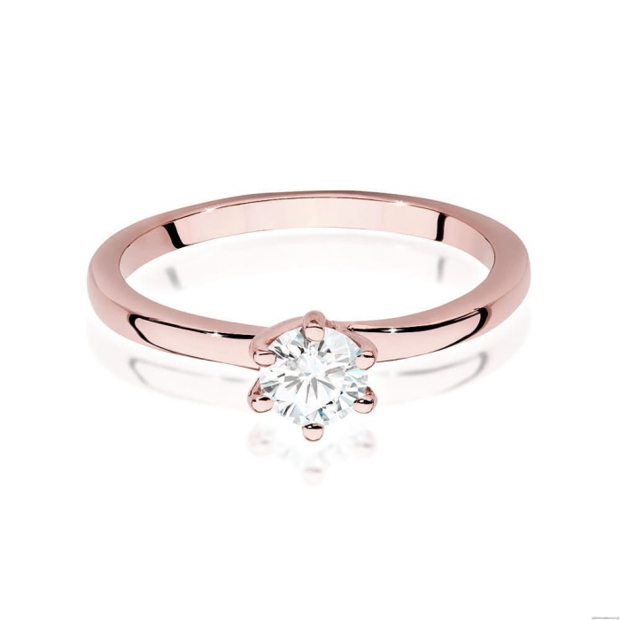 Pierścionek W535 Diament 0,40ct różowe złoto