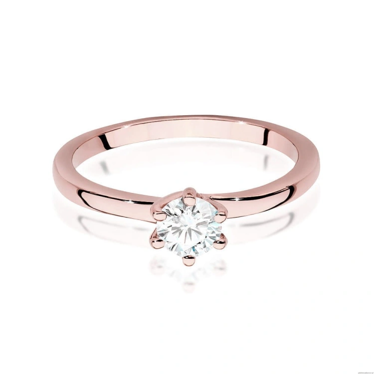 Pierścionek W535 Diament 0,40ct różowe złoto