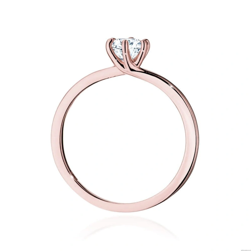 Pierścionek W535 Diament 0,40ct różowe złoto