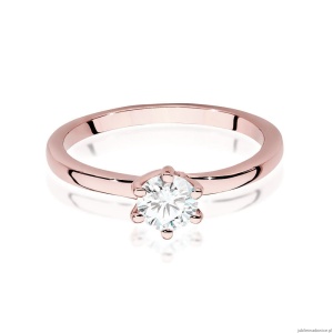 Pierścionek W535 Diament 0,50ct różowe złoto