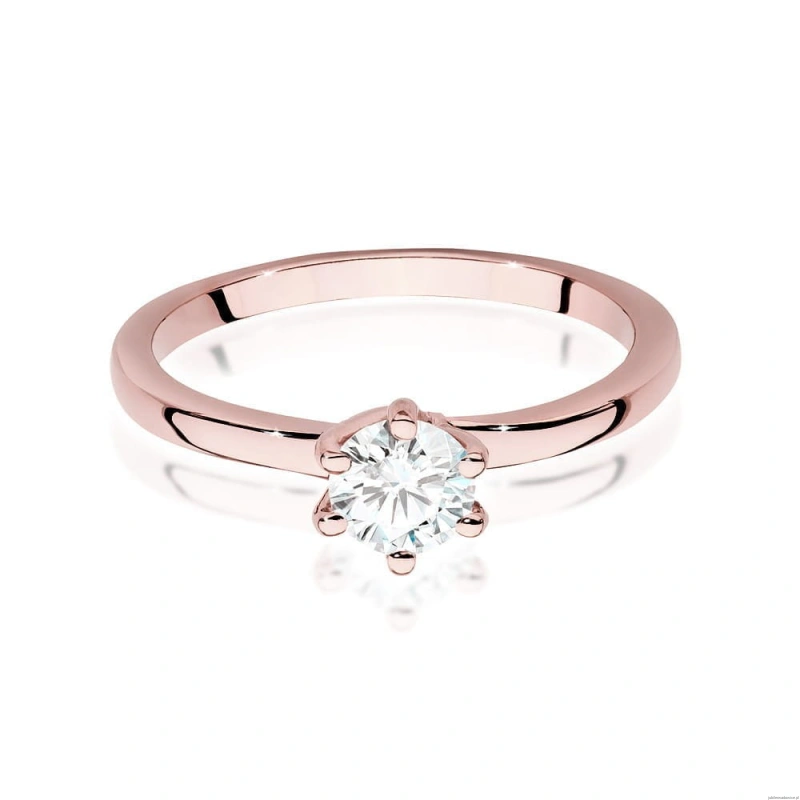 Pierścionek W535 Diament 0,50ct różowe złoto