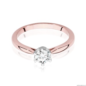 Pierścionek W539 Diament 0,40ct różowe złoto