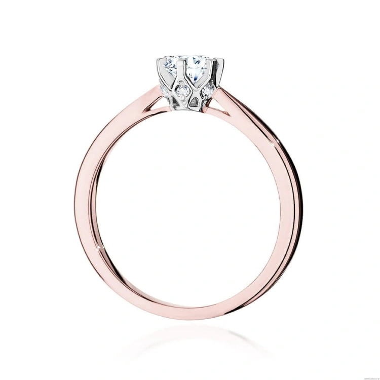 Pierścionek W539 Diament 0,40ct różowe złoto