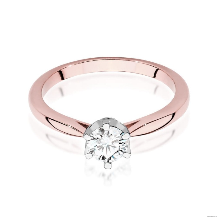 Pierścionek W539 Diament 0,50ct różowe złoto
