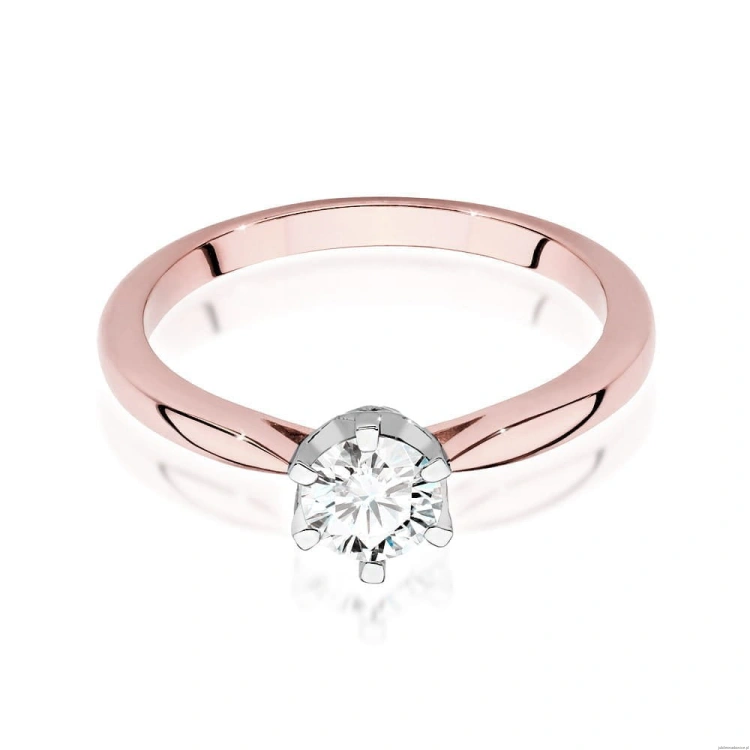 Pierścionek W539 Diament 0,50ct różowe złoto
