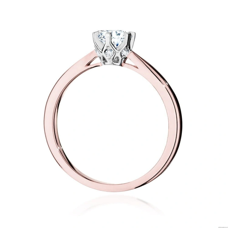 Pierścionek W539 Diament 0,50ct różowe złoto