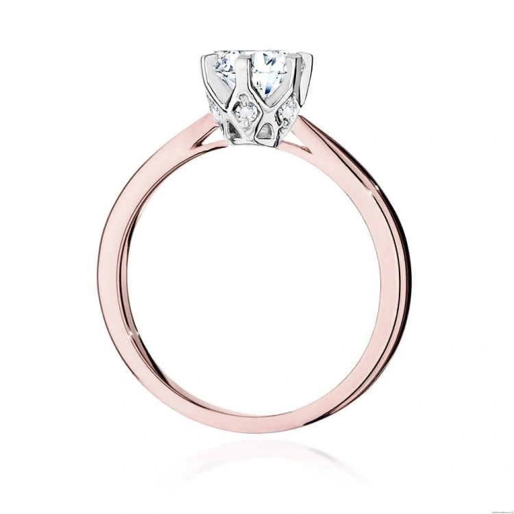 Pierścionek W539 Diament 0,70ct różowe złoto
