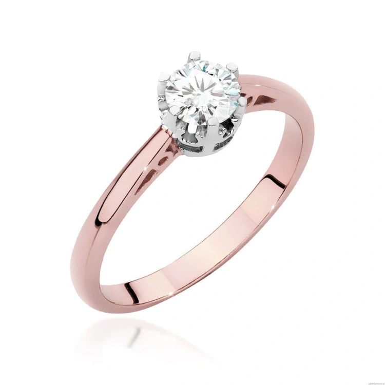 Pierścionek W542 Diament 0,40ct różowe złoto