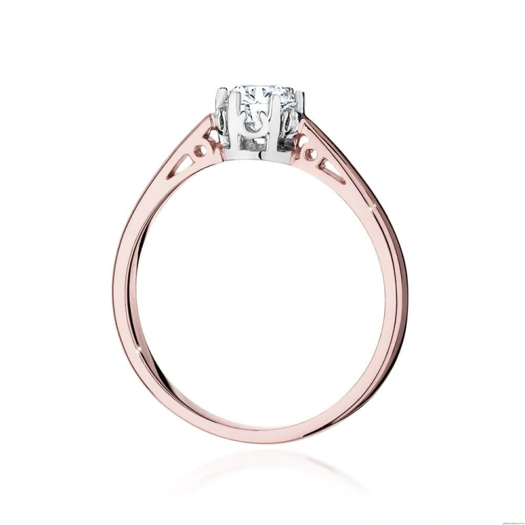 Pierścionek W542 Diament 0,40ct różowe złoto