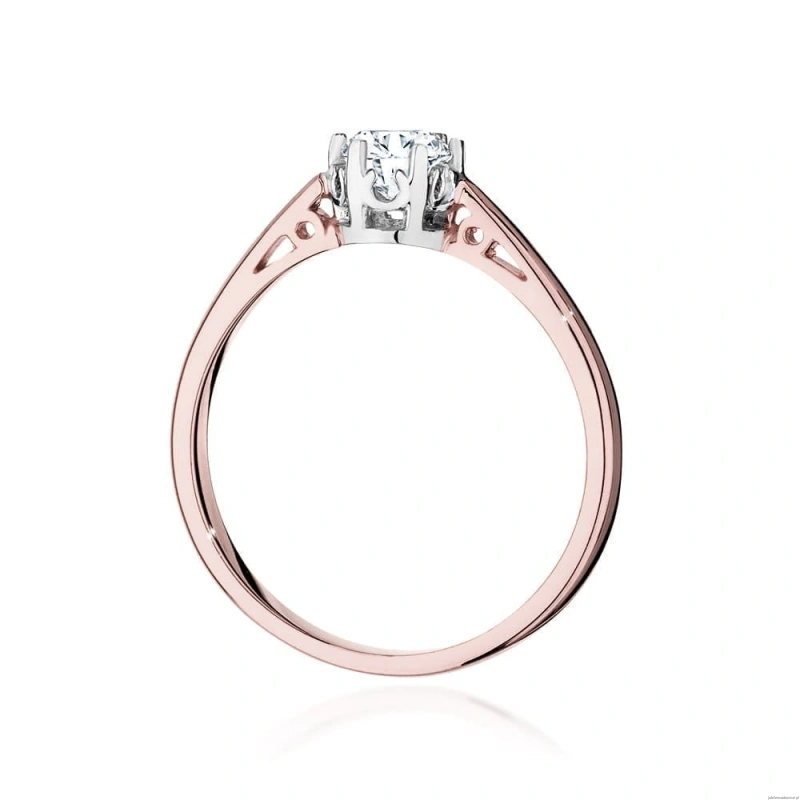 Pierścionek W542 Diament 0,40ct różowe złoto