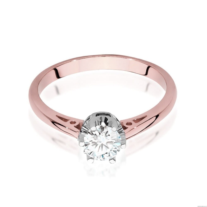 Pierścionek W542 Diament 0,50ct różowe złoto
