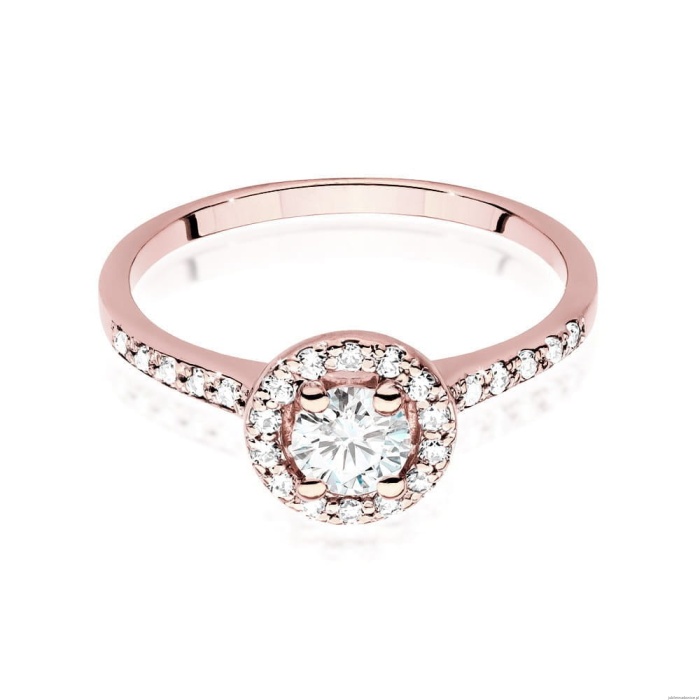 Pierścionek W551 Diament 0,40ct różowe złoto