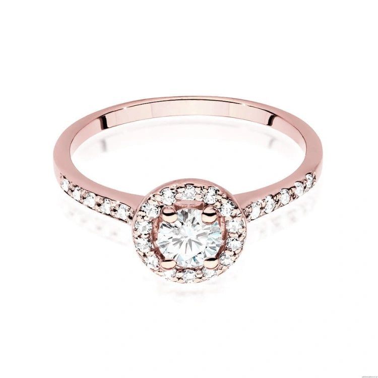 Pierścionek W551 Diament 0,40ct różowe złoto