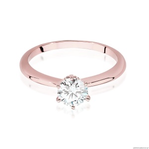 Pierścionek W553 Diament 0,70ct różowe złoto