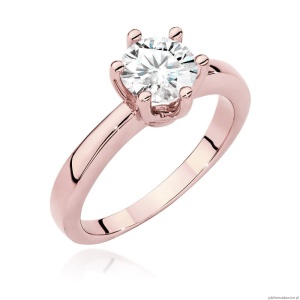 Pierścionek W563 Diament 1,00ct różowe złoto