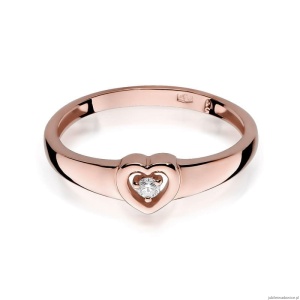 Pierścionek W001 Diament 0,04ct różowe złoto