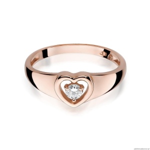 Pierścionek W001 Diament 0,10ct różowe złoto