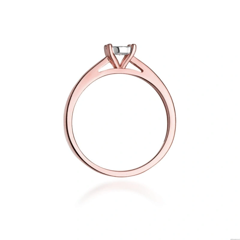 Pierścionek W007 Diament 0,08ct różowe złoto