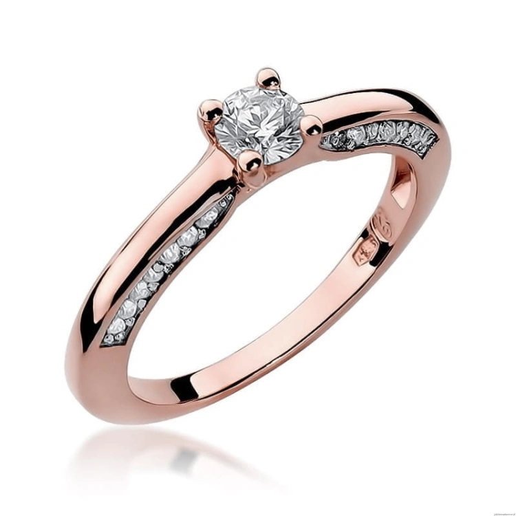 Pierścionek W009 Diament 0,30ct różowe złoto
