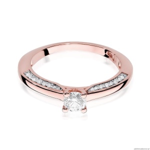 Pierścionek W009 Diament 0,30ct różowe złoto