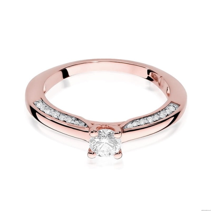 Pierścionek W009 Diament 0,30ct różowe złoto