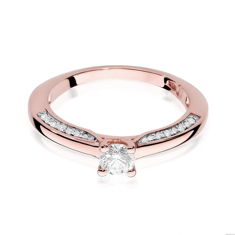 Pierścionek W009 Diament 0,30ct różowe złoto