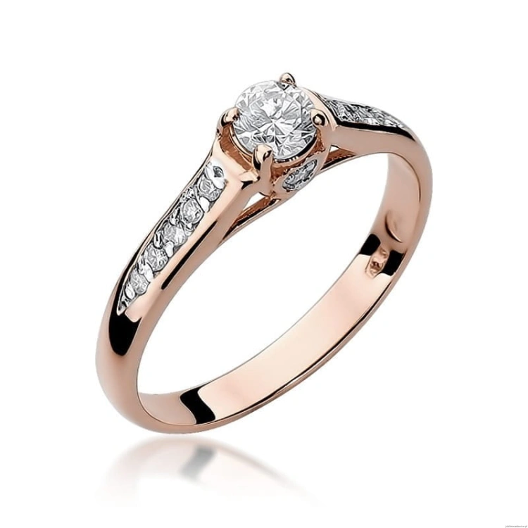 Pierścionek W016 Diament 0,23ct różowe złoto