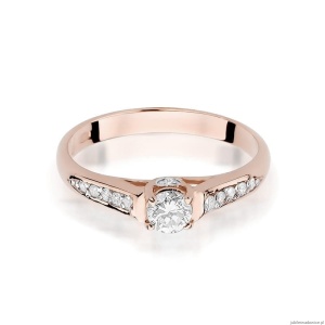 Pierścionek W016 Diament 0,23ct różowe złoto
