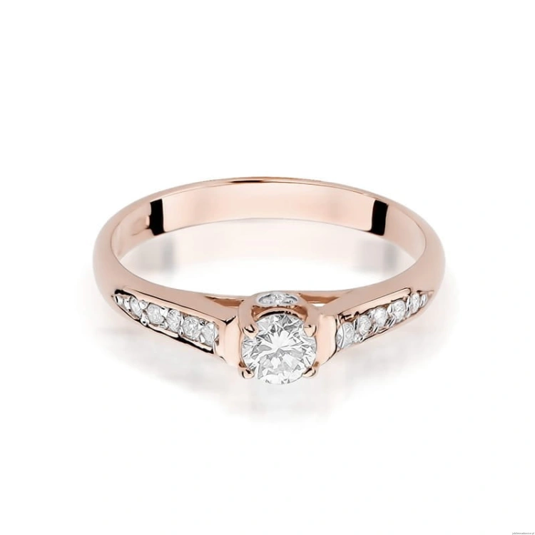 Pierścionek W016 Diament 0,23ct różowe złoto