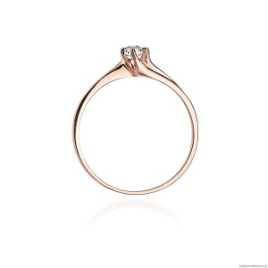 Pierścionek W021 Diament 0,10ct różowe złoto