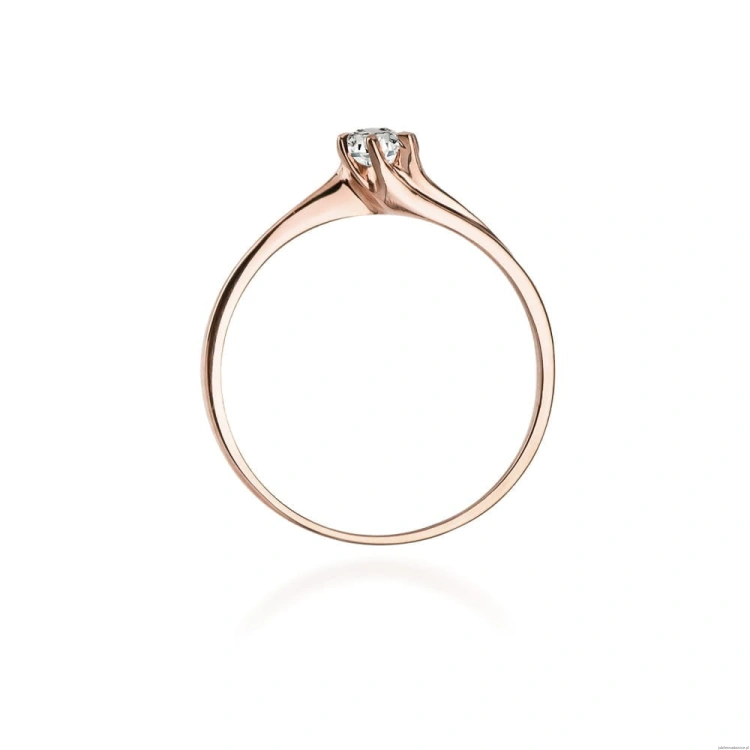 Pierścionek W021 Diament 0,10ct różowe złoto