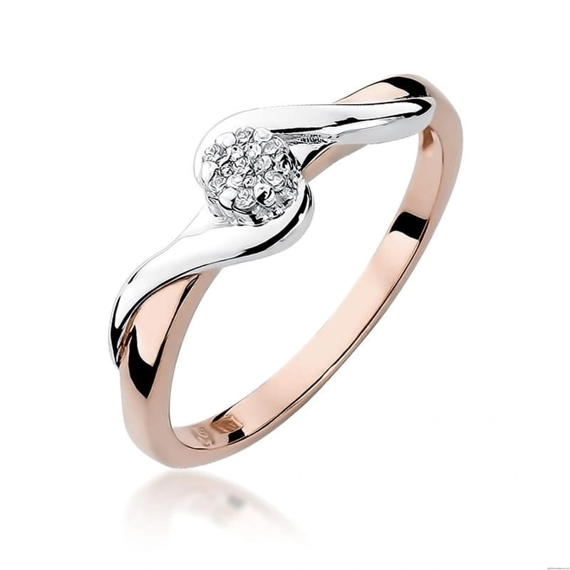 Pierścionek W022 Diament 0,04ct różowe złoto