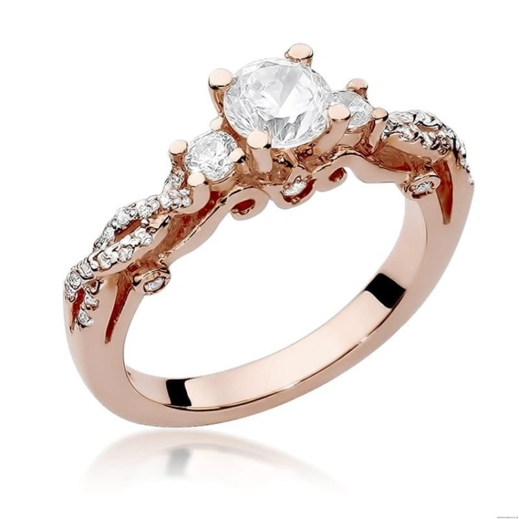 Pierścionek W023 Diament 0,70ct różowe złoto