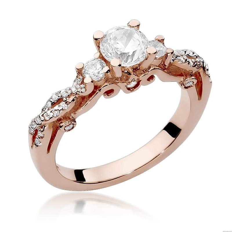 Pierścionek W023 Diament 0,70ct różowe złoto