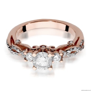 Pierścionek W023 Diament 0,70ct różowe złoto