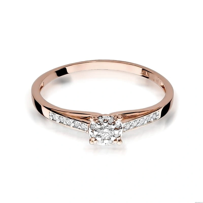 Pierścionek W034 Diament 0,04ct różowe złoto