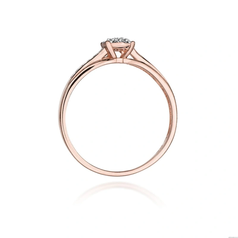 Pierścionek W034 Diament 0,04ct różowe złoto