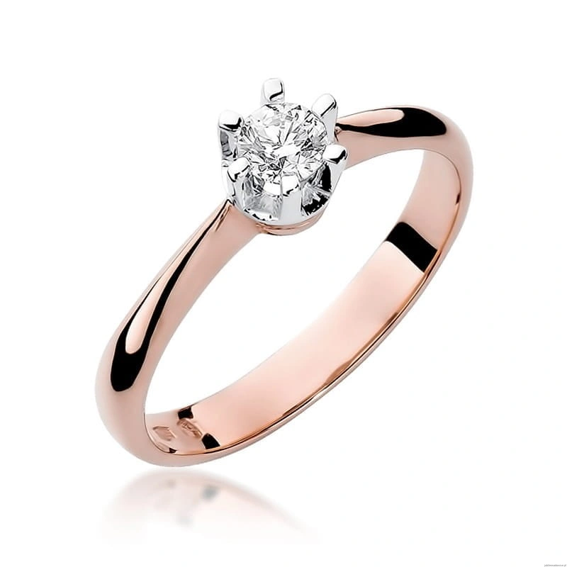 Pierścionek W036 Diament 0,23ct różowe złoto