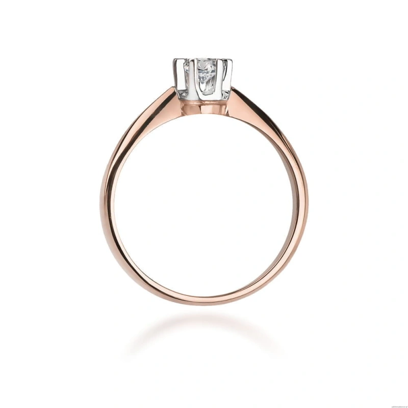 Pierścionek W036 Diament 0,23ct różowe złoto