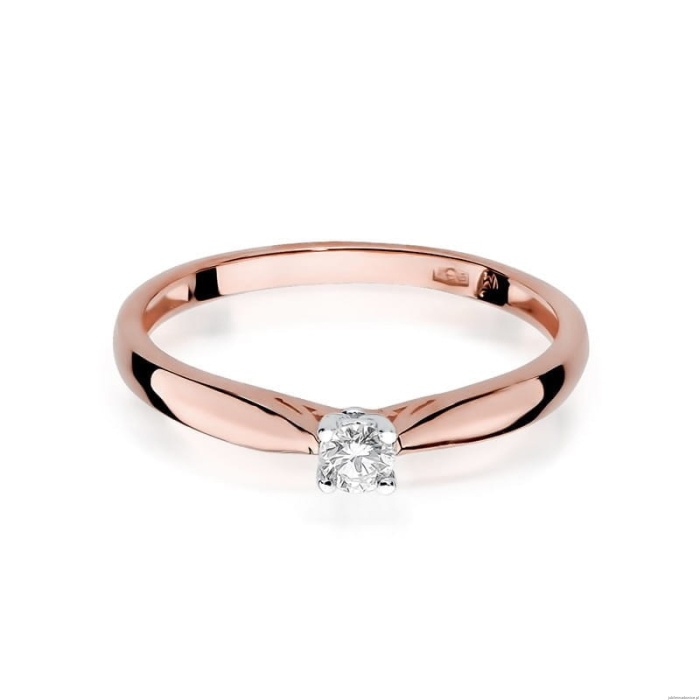 Pierścionek W045 Diament 0,10ct różowe złoto