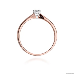 Pierścionek W045 Diament 0,10ct różowe złoto