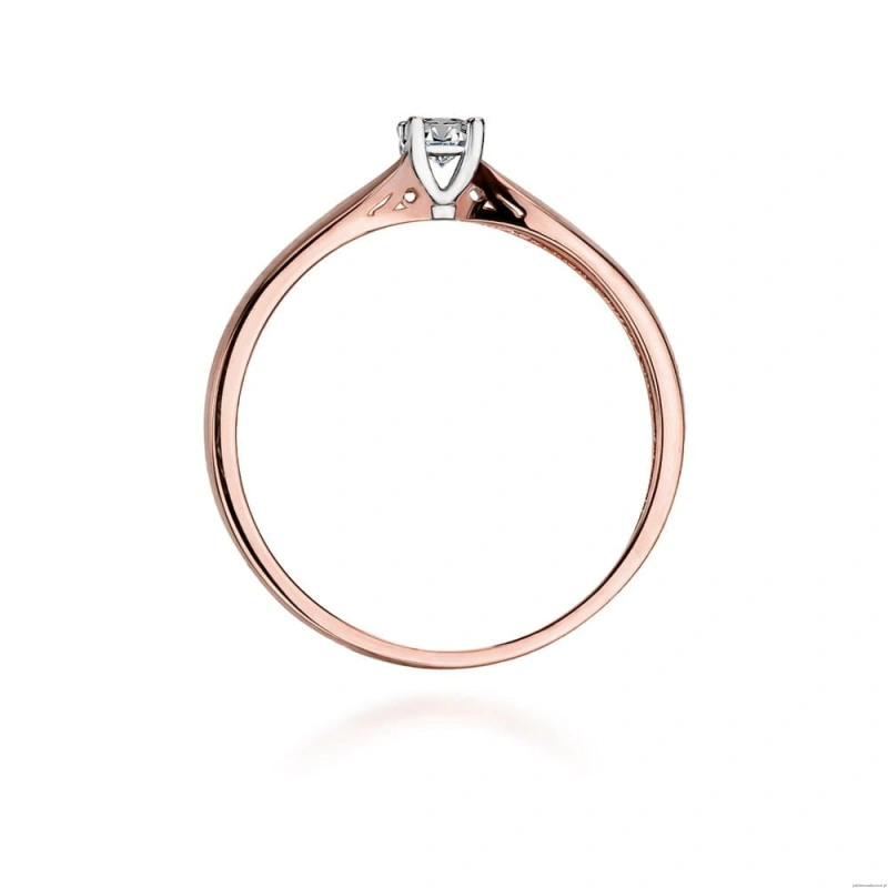 Pierścionek W045 Diament 0,10ct różowe złoto