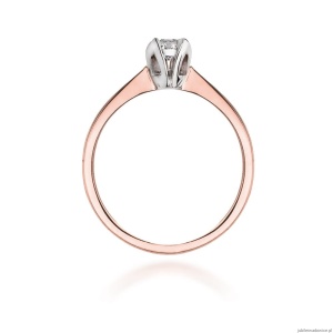 Pierścionek W047 Diament 0,10ct różowe złoto