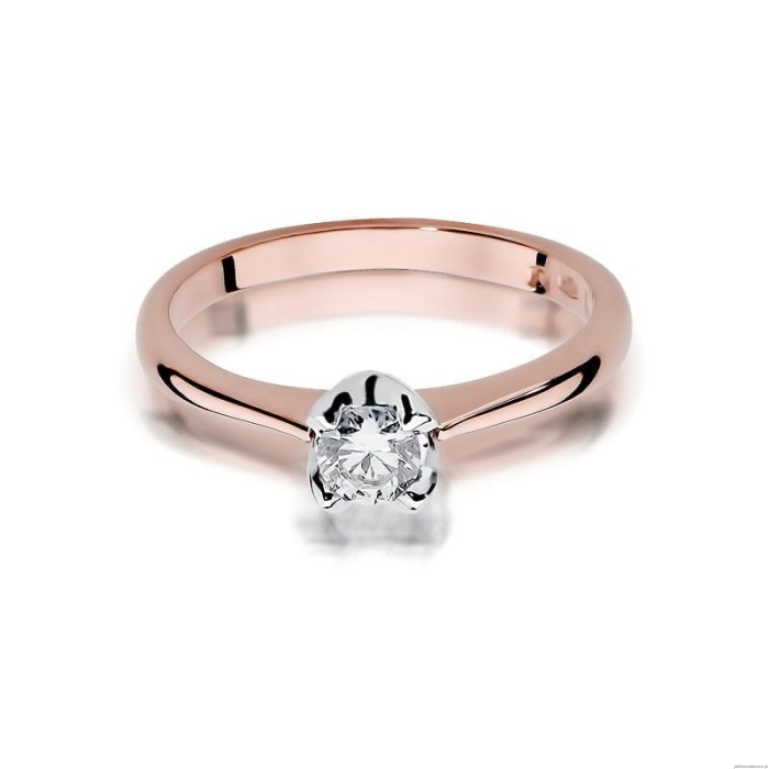 Pierścionek W047 Diament 0,30ct różowe złoto