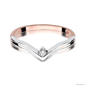 Pierścionek W051 Diament 0,04ct różowe złoto